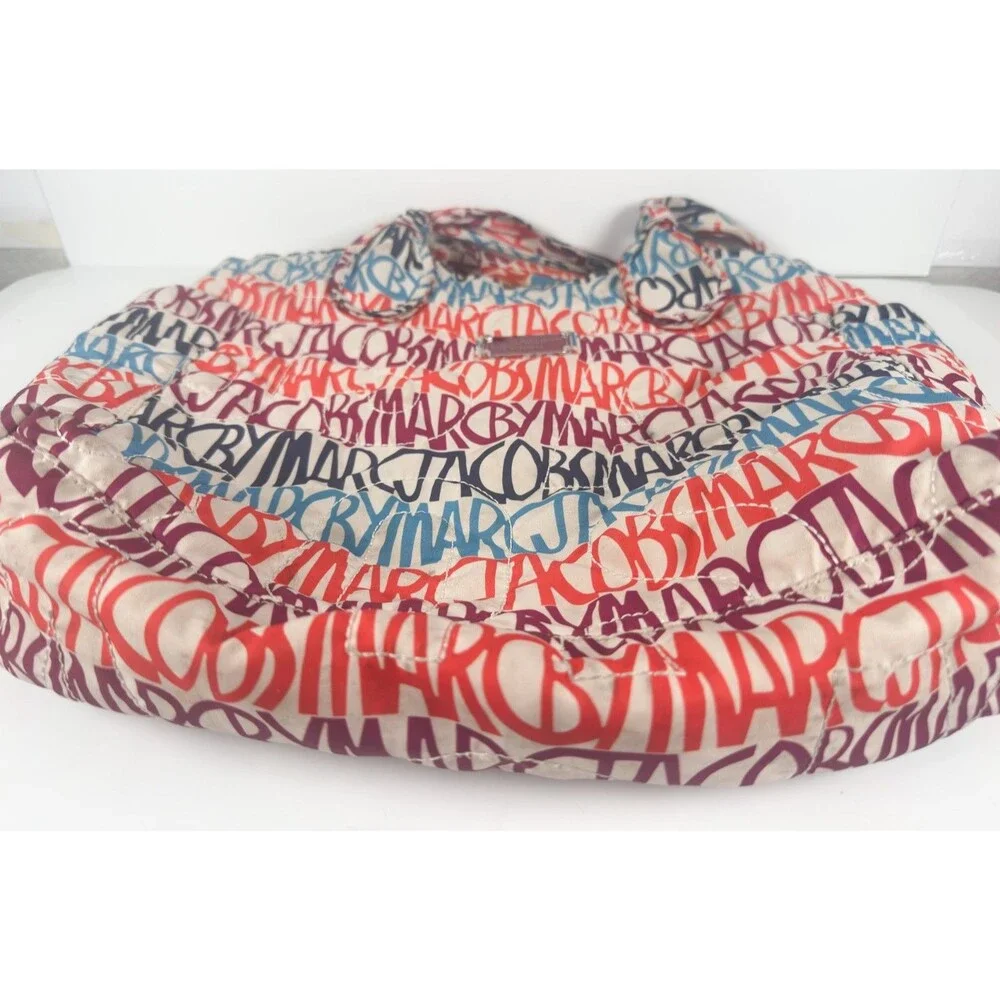 Marc by Marc Jacobs Nylon Tote Large Multicolor Graffiti Tote Bag Purse
